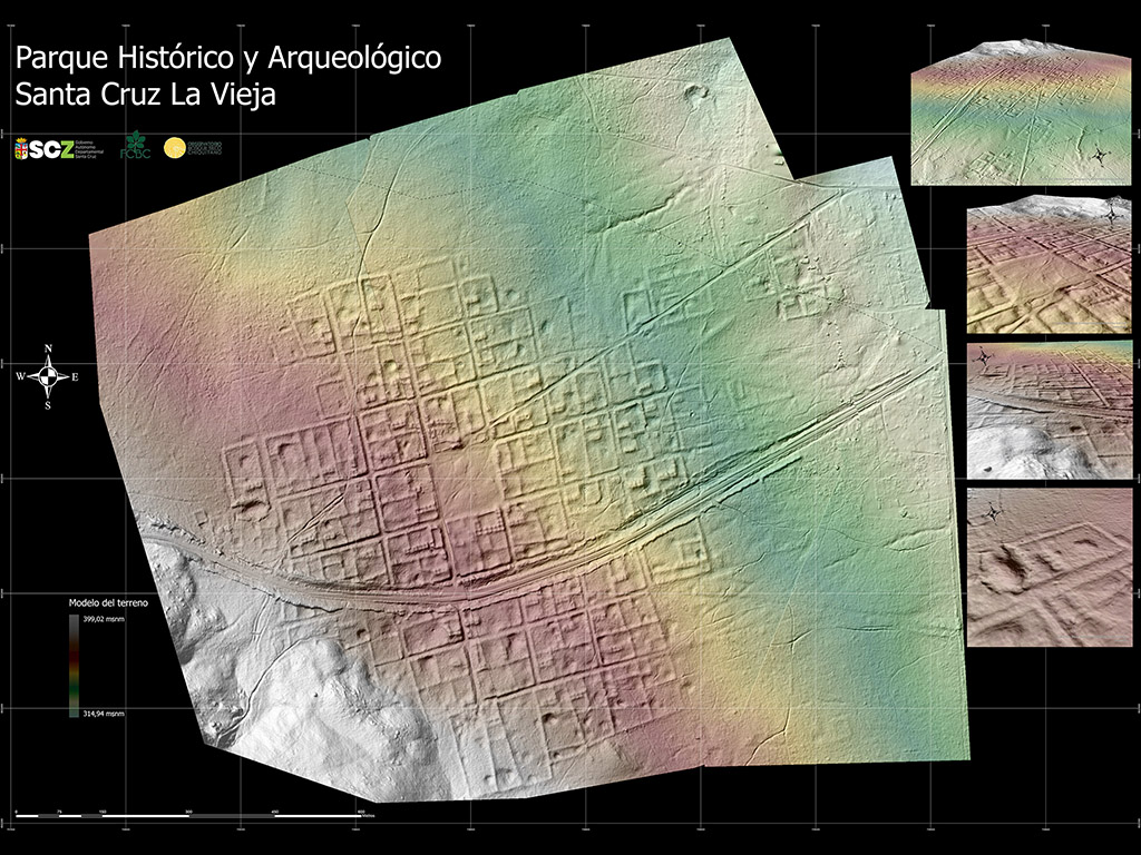 El uso de LiDAR ha identificado aproximadamente 60 manzanos, cada uno con divisiones internas, muros y atajados.