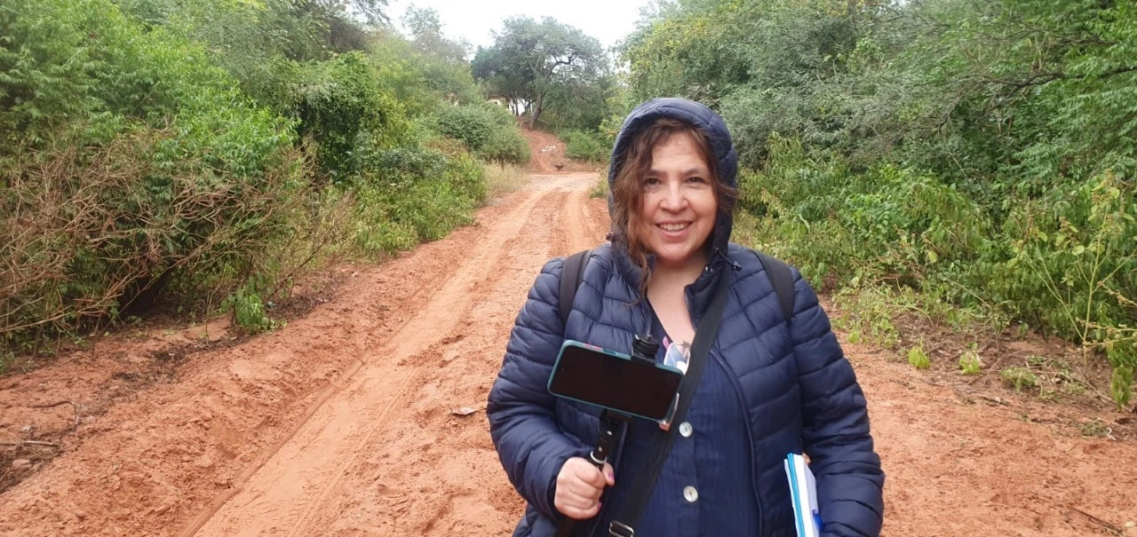 Jimena Mercado, en una de sus investigaciones.