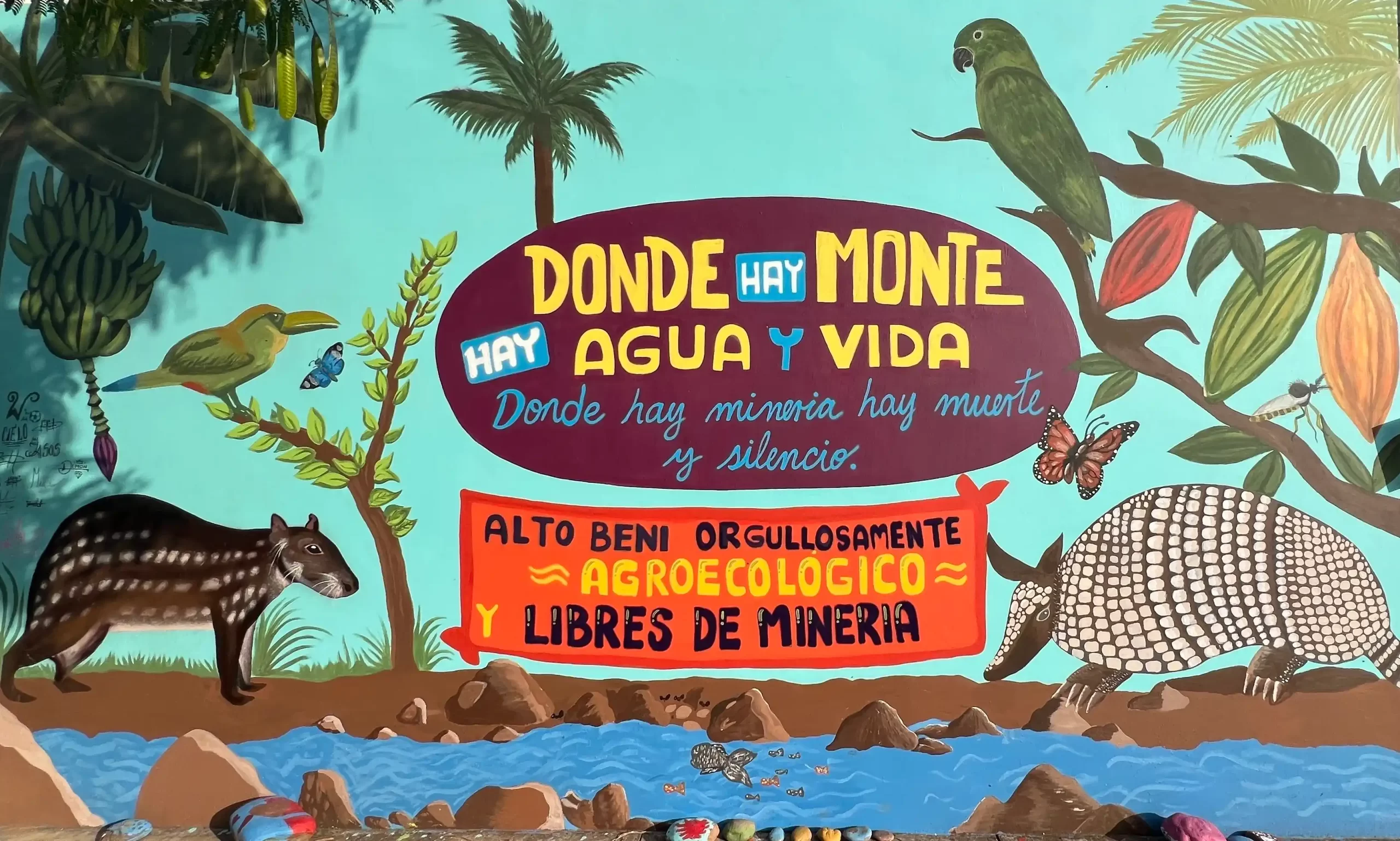 Pintan murales en defensa de la Amazonía, inspirados en reportajes bolivianos, rumbo a la COP30