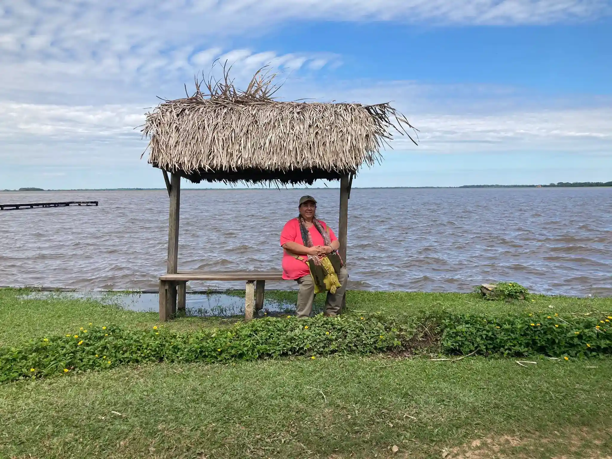 Carola Vaca, en la laguna Suárez, en Trinidad.
