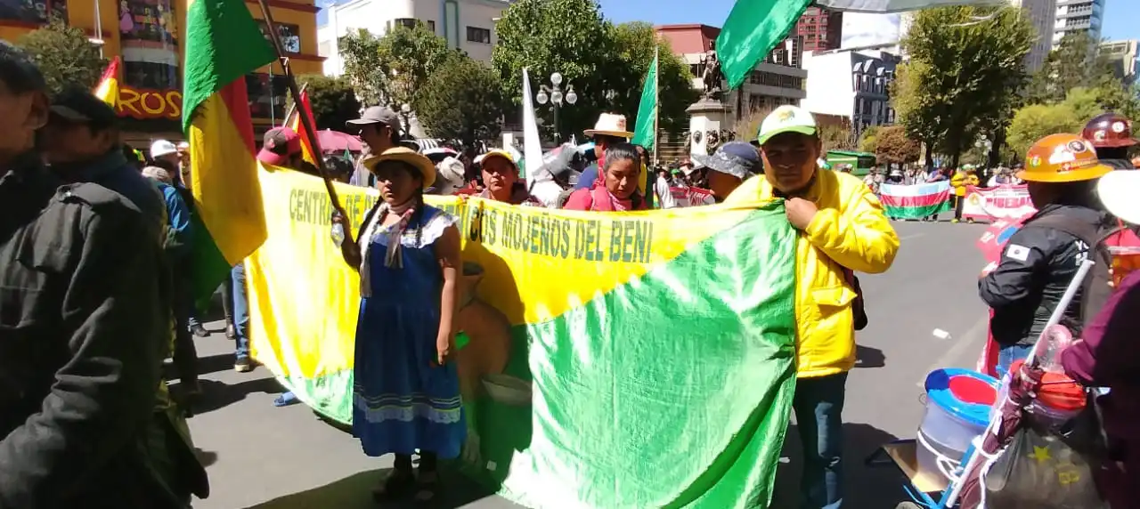 Los marchistas, en La Paz. Foto: Centro de Estudios Jurídicos e Investigación Social - CEJIS.