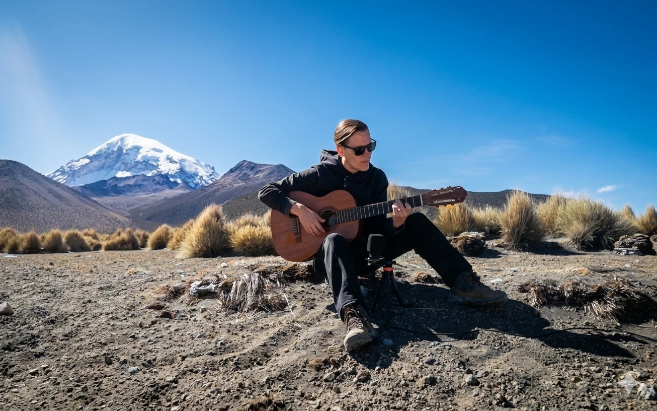 “En la ruta”, la travesía de Ronaldo Rocha para cantar Bolivia donde manda la naturaleza