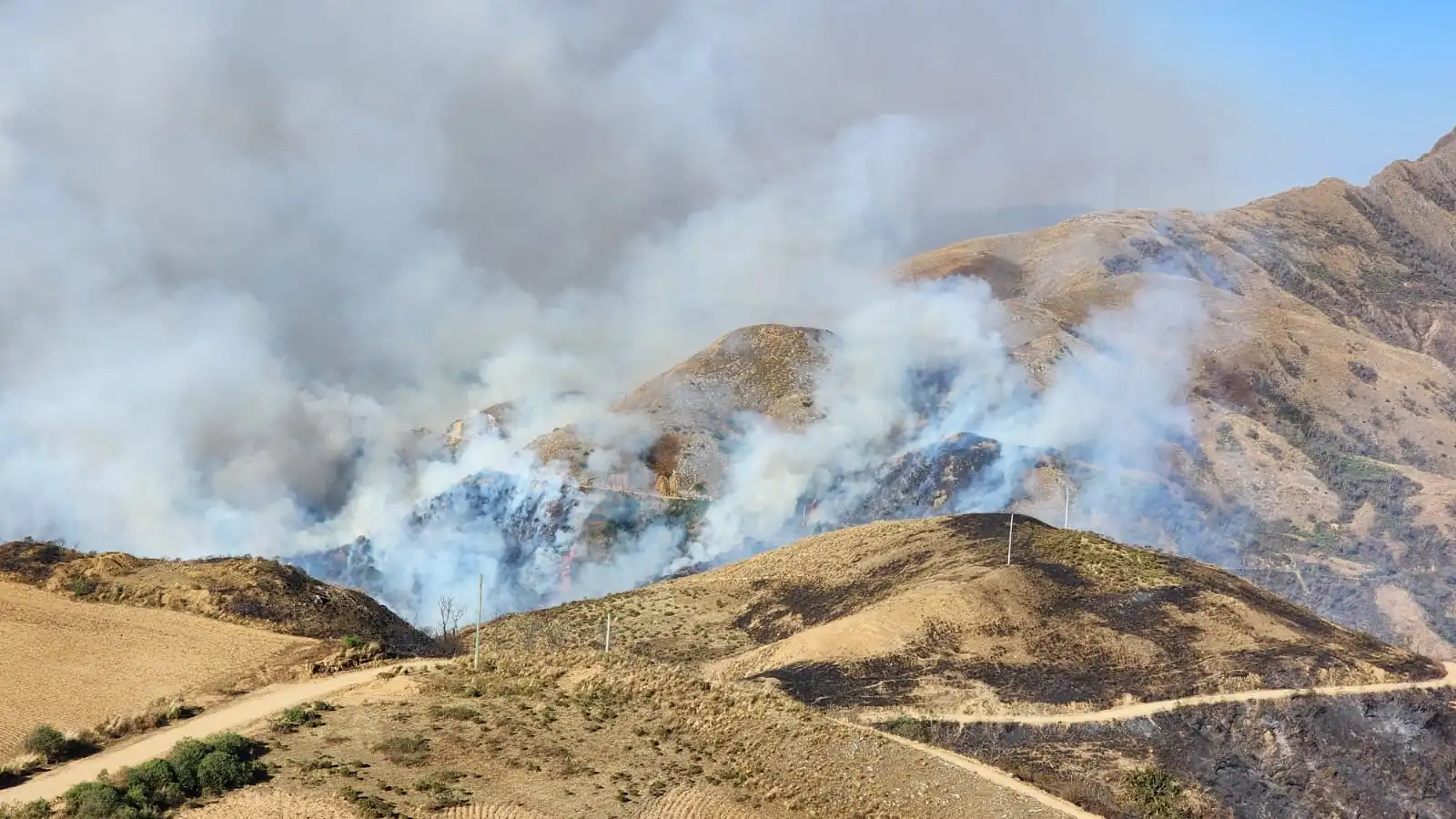SAN LORENZO El fuego avanza en el departamento de Tarija. Foto: Gobernación de Tarija.